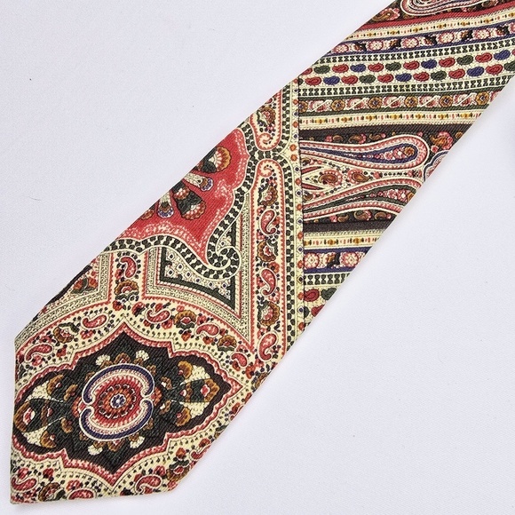 Vintage Polo by Ralph Lauren Hand Made Neck Tie Bold Paisley Made In USA - Picture 1 of 7